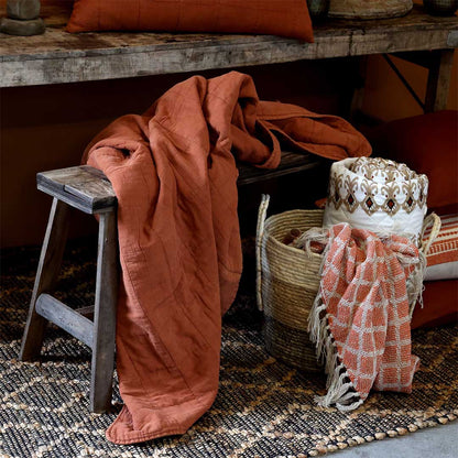 Chic Antique - Vintage Quilt Steppdecke Terracotta 130x180 cm