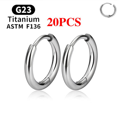 G23 Titanium Hoop Earrings CZ Hinged Segment Round Nose Ring for Women Ear Tragus Cartilage Helix Daith Piercing Jewelry